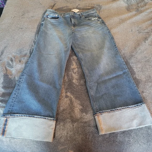 American Eagle Outfitters Mid Blue Wide Leg Jeans - Picture 3 of 6
